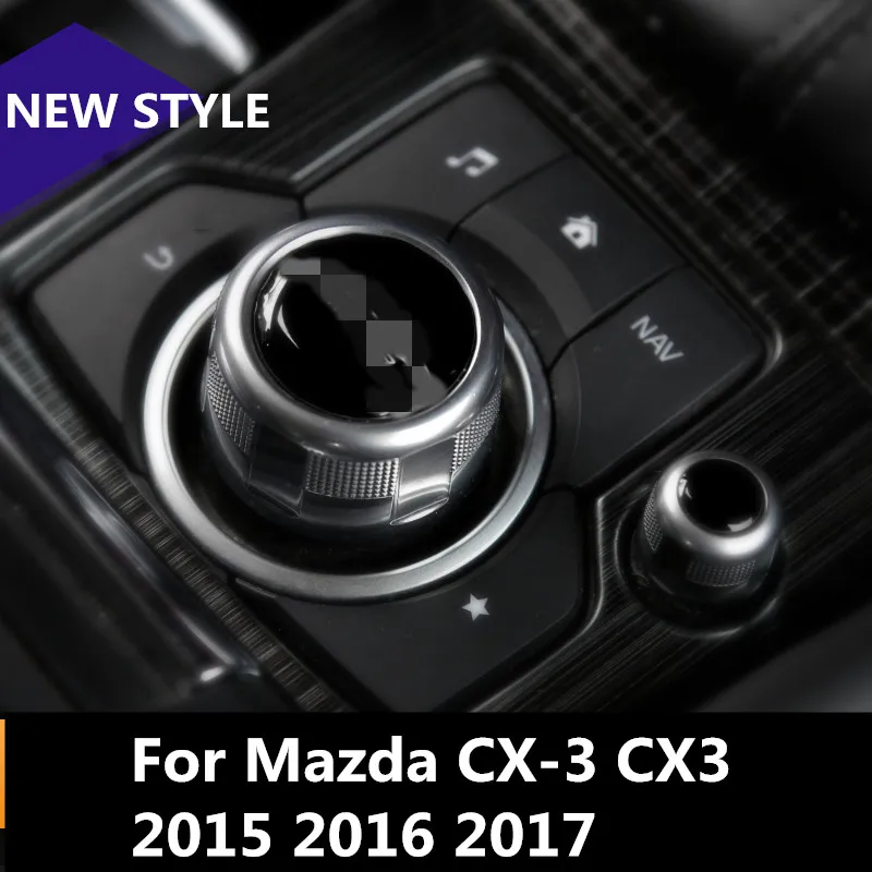 

Car Gear shift Knob Switch Button Cover Trim Styling Sticker carbon fiber Interior decoration For Mazda CX-3 CX3 2015 2016 2017