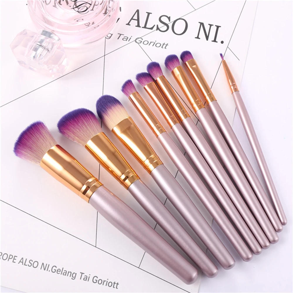 

Vander Professional 9Pcs/lot Gold Make Up Brushes Set Foundation Face&Eye Powder Blusher Cosmetics Blending Pincel Maquiagem kit