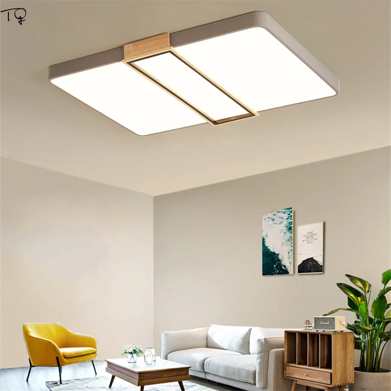 

Nordic Ceiling Lights Living Room Led Remote Control Simple Modern Atmospheric Rectangular Household Bedroom Decoration Lamp
