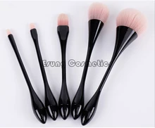 KEMEISI 5 unids Gotitas de Agua Pequeña Cintura Pinceles de Maquillaje Caja de Maquillaje Profesional Cepillo Conjunto Rojo Brochas maquillaje