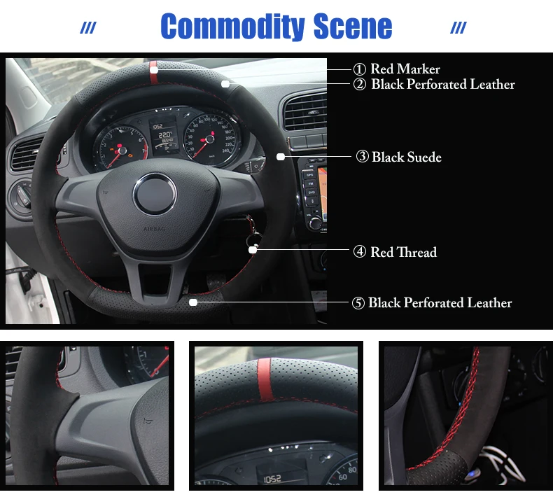 for Volkswagen New Polo 2014 steering wheel cover