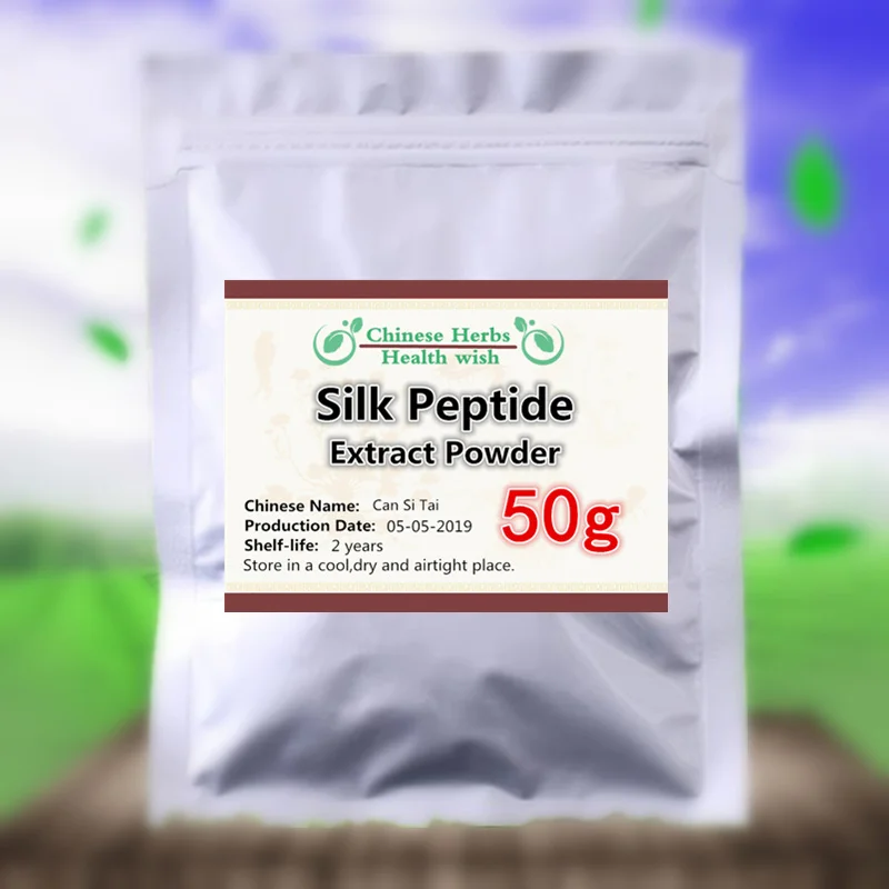 

50-1000g,High Quality Silk peptide Extract Powder,Silk amino acid/Silk protein powder,higher amino acids,chan si dan bai