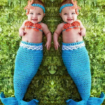 

newborn photography props baby Costume Mermaid Infant baby photo props Knitting fotografia newborn crochet outfits accessories