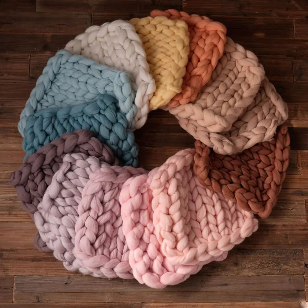 

Chunky wool mat - Basket stuffer - Mini Blanket - Chunky Blanket- newborn prop