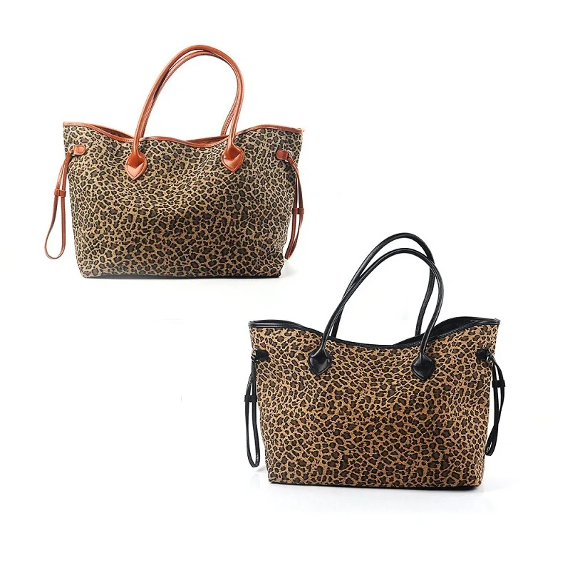 Wholesale Domil Endless Leopard Print Tote Bag Brown And Black Leoard Handbag Large Cheetah ...