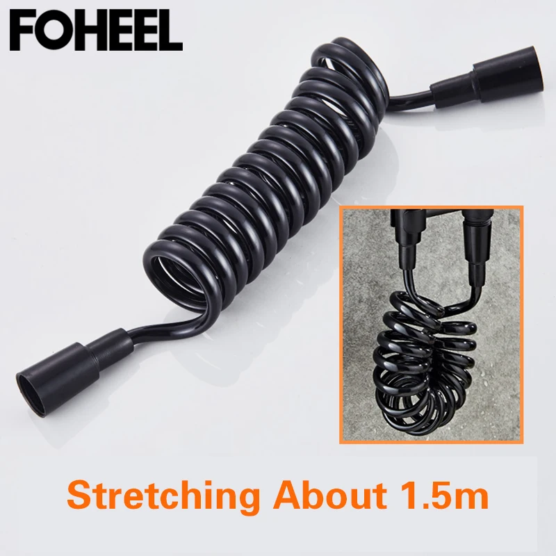 FOHEEL 1.5 m تمتد خرطوم استحمام مرن PU المواد المرحاض رذاذ بيديه السباكة خرطوم الحمام اكسسوارات دروبشيبينغ