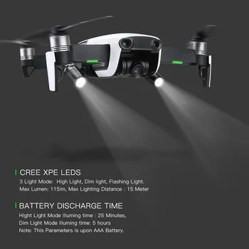 

2pcs Drone Night Flight LED Light photography Fill light Flashlight 360 degrees rotation For DJI mavic air Drone Accessories