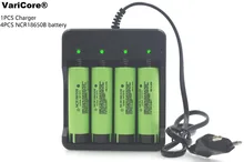 4pcs Brand new Original 18650 battery 3.7 V NCR18650B 3400 MAH Li-ion Rechargeable batteries + 1 X 18650 battery Charger