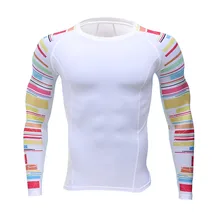 2017 Newest 3D Print Long Sleeve T Shirt Fitness Men Bodybuilding Crossfit Brand Compression Shirts Clothing