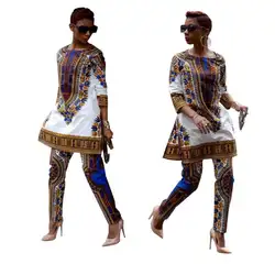 Африканская одежда африканская Дашики одежда для отдыха два комплекта брюки пальто женская одежда с принтом