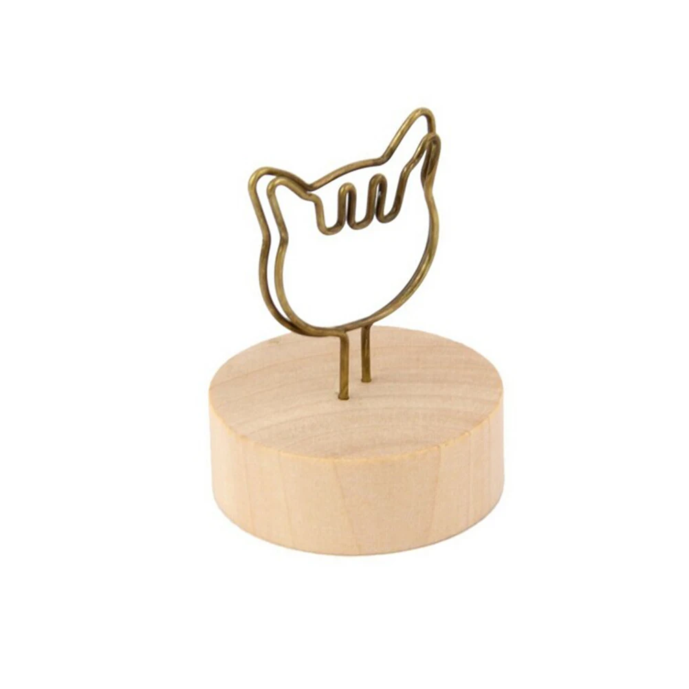 Natural Wood Memo Pincer Clips Paper Photo Clip Holder Wooden Small
