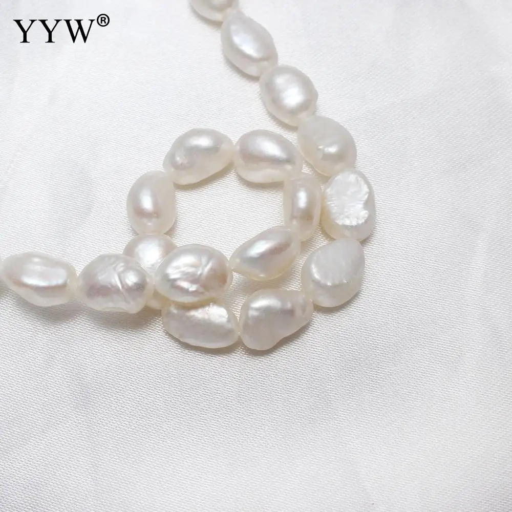 Natural Cultured Baroque Freshwater Pearl Beads White 9-10mm Approx 0.8mm Sold Per Approx 15.5 Inch Strand