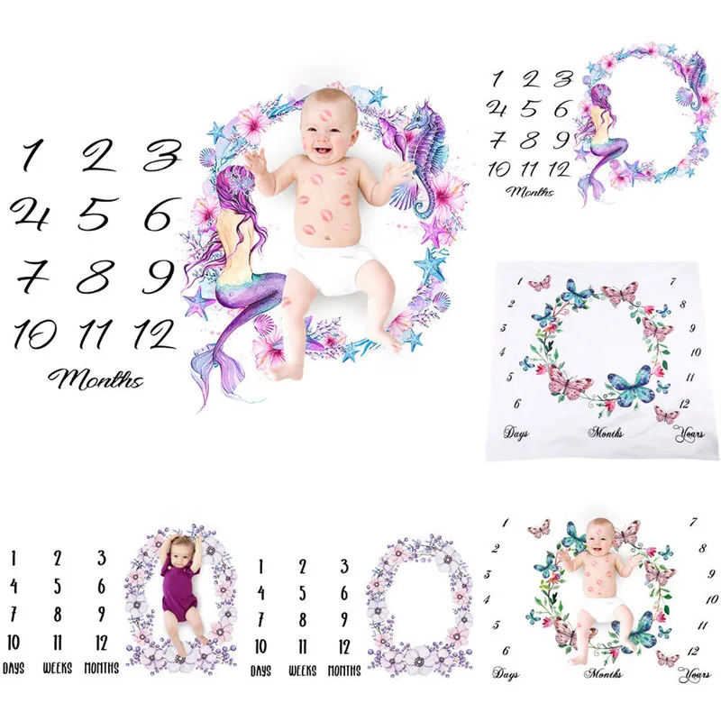 Home Textile Baby Blanket Girls Boy Sheets Milestone For Birthday Photography Photo Props Shoot Decor Accessories | Дом и сад