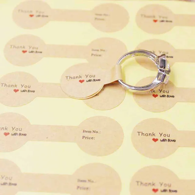 Buy 500PCS print14k Golden jewelry label tag self