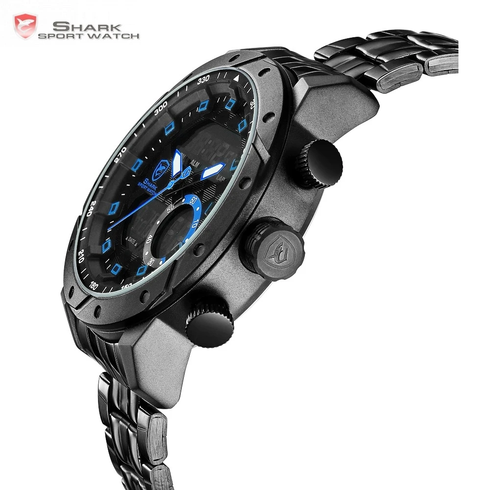Snaggletooth SHARK relogio masculino de luxo Chronograph Hiking Men Watch Digital LCD Alarm Stop Watches Vintage Clock / SH594 Snaggletooth SHARK relogio masculino de luxo Chronograph Hiking Men Watch Digital LCD Alarm Stop Watches Vintage Clock / SH594