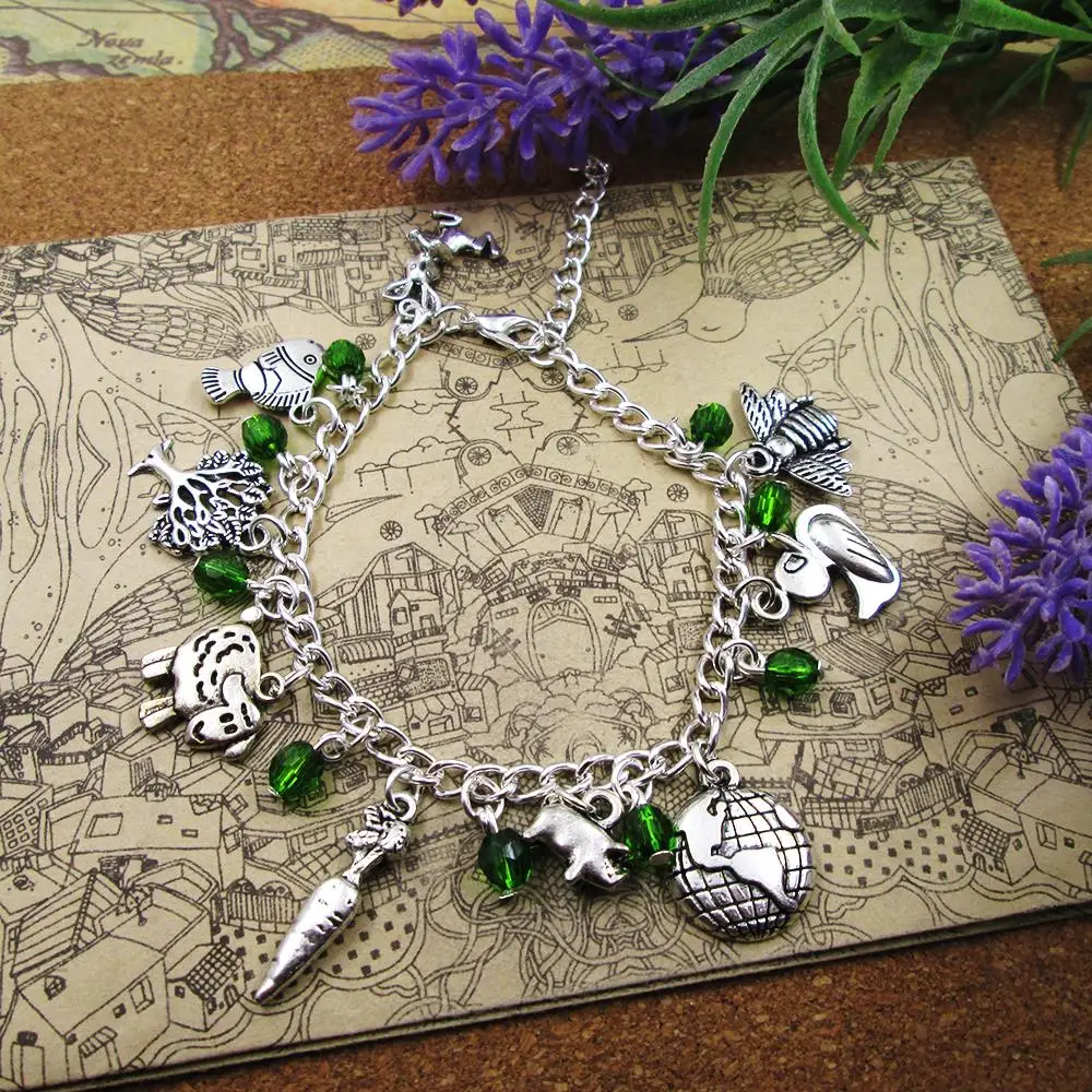 

vegan charm bracelet protect animal charm bracelet global charm jewelry Jewelry Handmade Jewelry