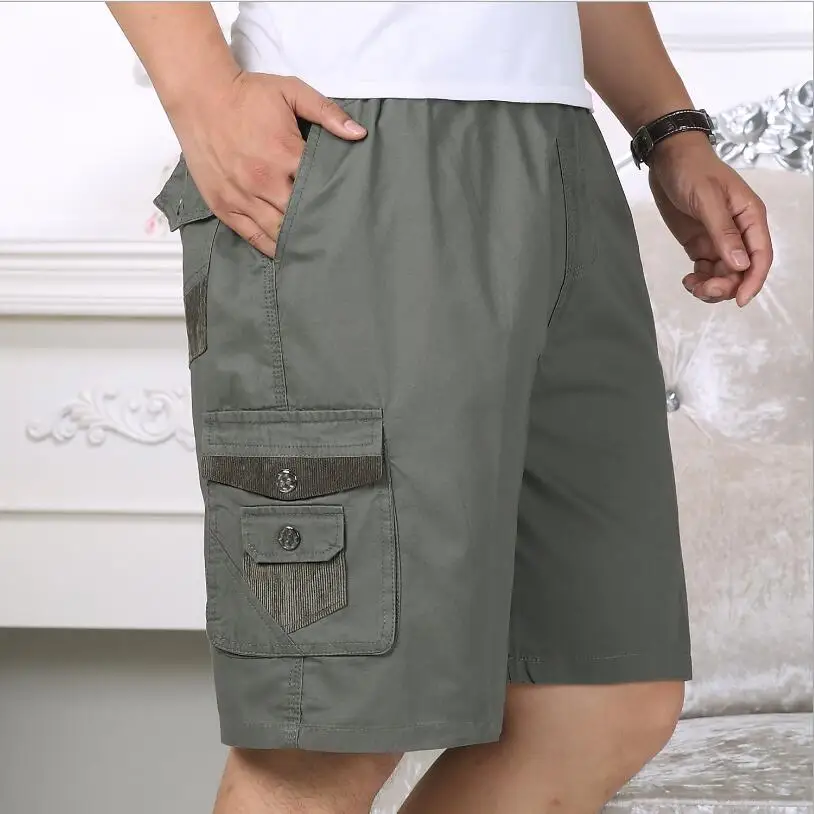 

Men Summer Short Pants Casual Shorts Good Quality Men Cotton Tooling shorts New Men Knee Length Loose Shorts Size 5XL