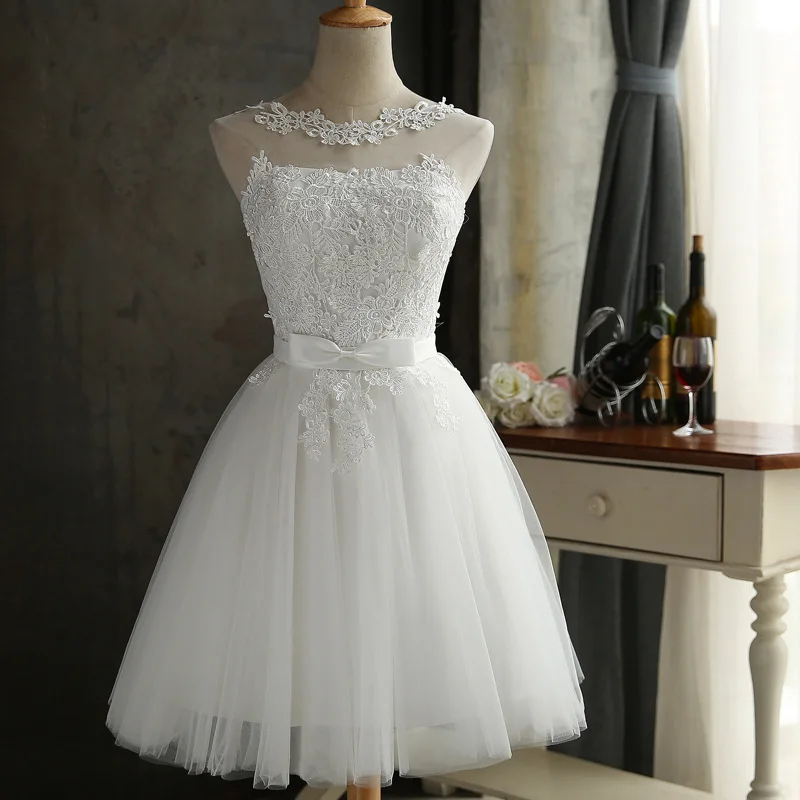 HJZY65X # кружевные короткие платья для подружки невесты цвета шампанского серого
