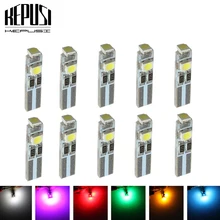 Buy 10pcs T5 bulbs W3W led Car Instrument Lights t5 led 3smd 3528 1210 Dashboard Warning Indicator Cluster Gauge lamp 12V blue Free Shipping