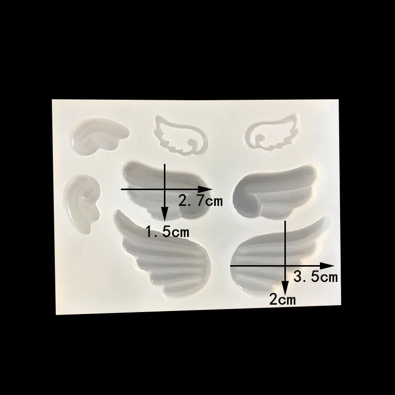 

1=4pairs mini cute Mirror AB plastic crystal Epoxy mold wings collection Wings jewelry pendant silicone mold DIY manual mold