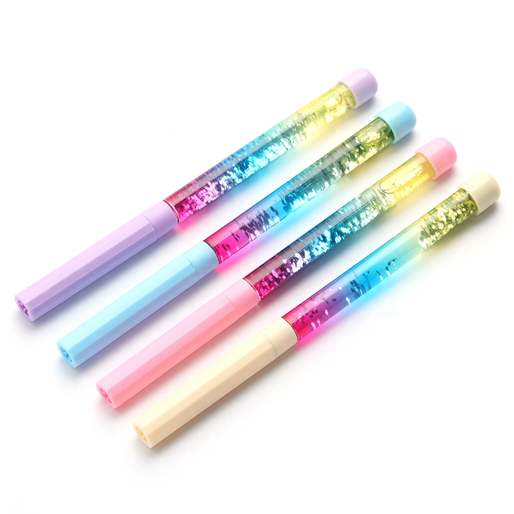 

2pcs/lot Color Random Sequins Liquid Quicksand Gel Ink Pen Magic Wand Fairy Pens School Office Supplies Stationery Gift
