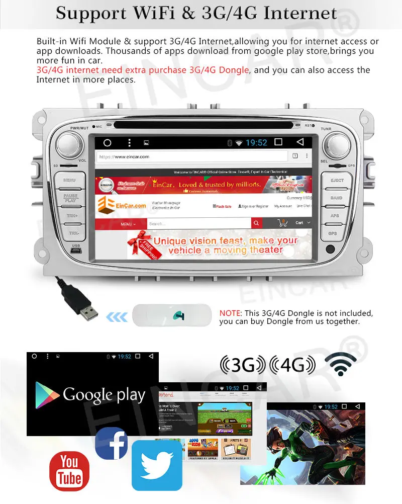 Perfect Android.0 Car DVD Player GPS Stereo Radio for Ford Mondeo Focus S-Max 2008-2012 4