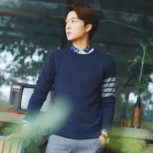 Горячий мужской свитер хлопок тонкий низ на резинке пуловер маятник стрейч шерсть мягкость Повседневный свитер свитера Одежда