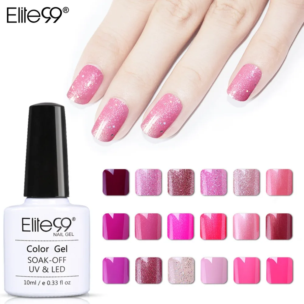 

Elite99 Vernis Semi Permanent 10Ml LED UV Gel Soak Off Magenta Color LED Nail Polish Lacquer Need Lamp Curing Gel Gelpolish