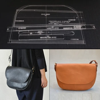 

Handmamde Handbag Acrylic Template Leather Pattern DIY Hobby Leathercraft TOOL set Sewing Pattern Stencils 36x24x10cm