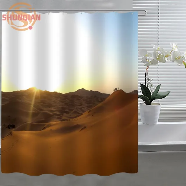 desert sand dune Custom Shower Curtain Fabric polyester Bathroom Curtain Acceptable Custom