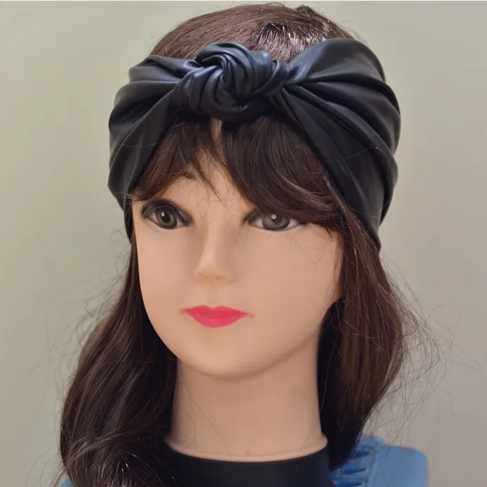 Unique Design Women Synthetic Leather Knot Headbands Elegant Europe