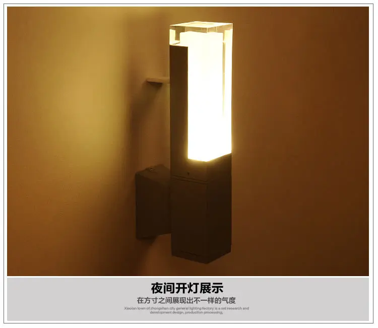 Наружный настенный светодиодный светильник 5 Вт Настенный наружный светильник Европейский алюминиевый акриловый садовый черный серый