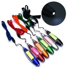 Лидер продаж 3 в 1 Multi-function ручка пластик шариковая ручка креативная шариковая ручка с memo pad Light Lanyard Reporter подарок для детей Студент