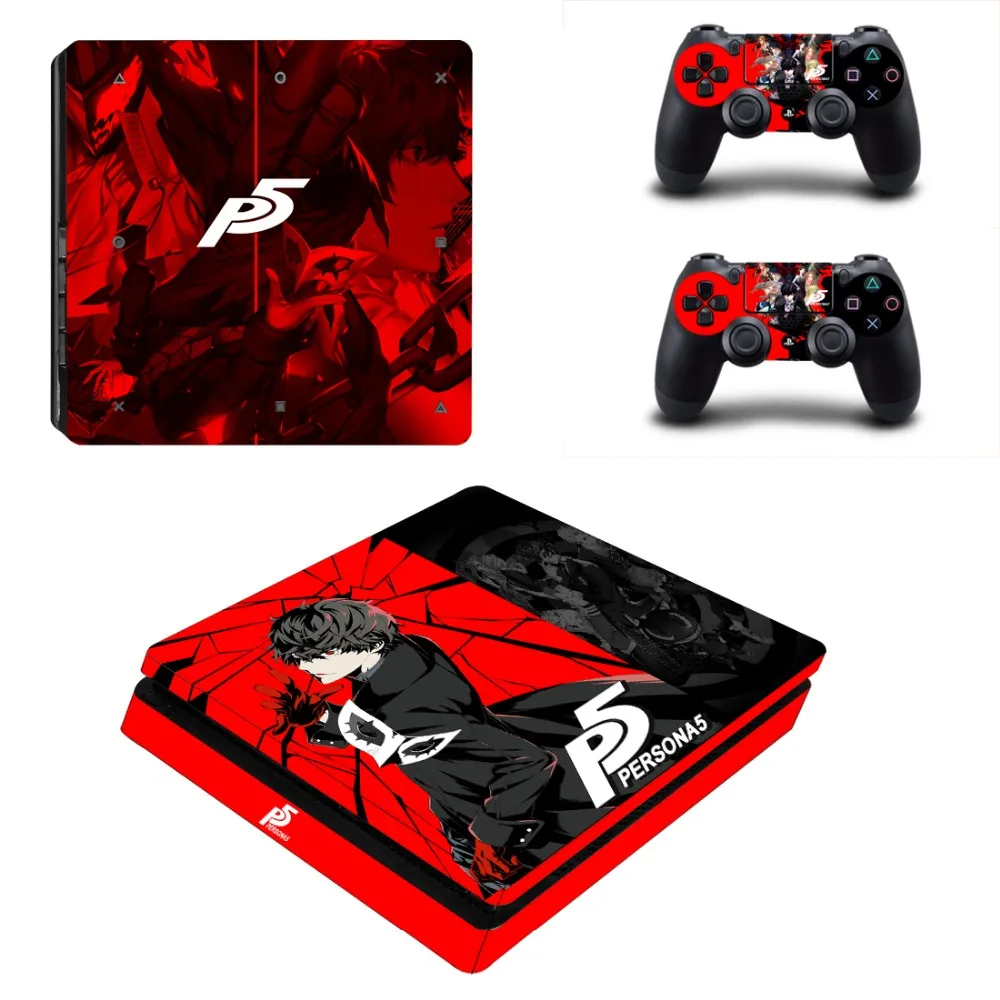 Persona 5 наклейка КОЖА PS4 тонкая консоль Крышка для Playstaion 4 консоль PS4 тонкая кожа наклейки+ 2 шт контроллер защитные оболочки