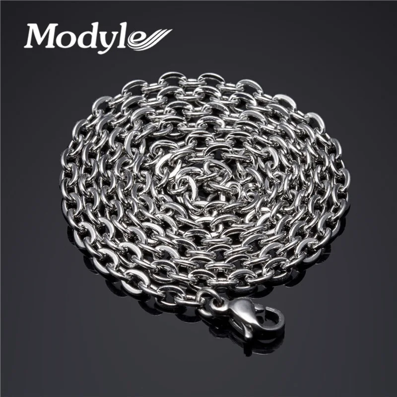 Длинное ожерелье из нержавеющей стали серебристого цвета|fashion jewelry|jewelry fashionwomen