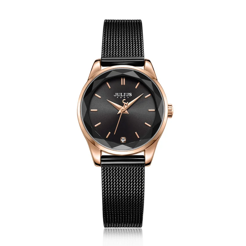 Achat Nouveau Julius Dame Femmes de Montre MIYOTA Mode Heures Bracelet En Acier Inoxydable D affaires Horloge Fille D anniversaire de Valentine Cadeau Boîte