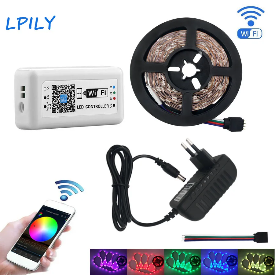 LPILY 5050 RGB светодиодный светильник 4 м 5 8 SMD не водонепроницаемый IP20 Диодная лента с