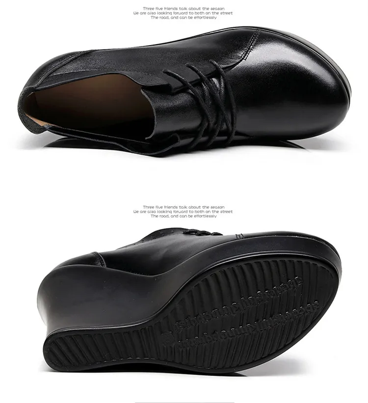 GKTINOO/женские туфли на танкетке со шнуровкой; коллекция года; осенние туфли-лодочки на платформе; женские офисные туфли черного цвета на высоком каблуке; женская обувь размера плюс 33-41