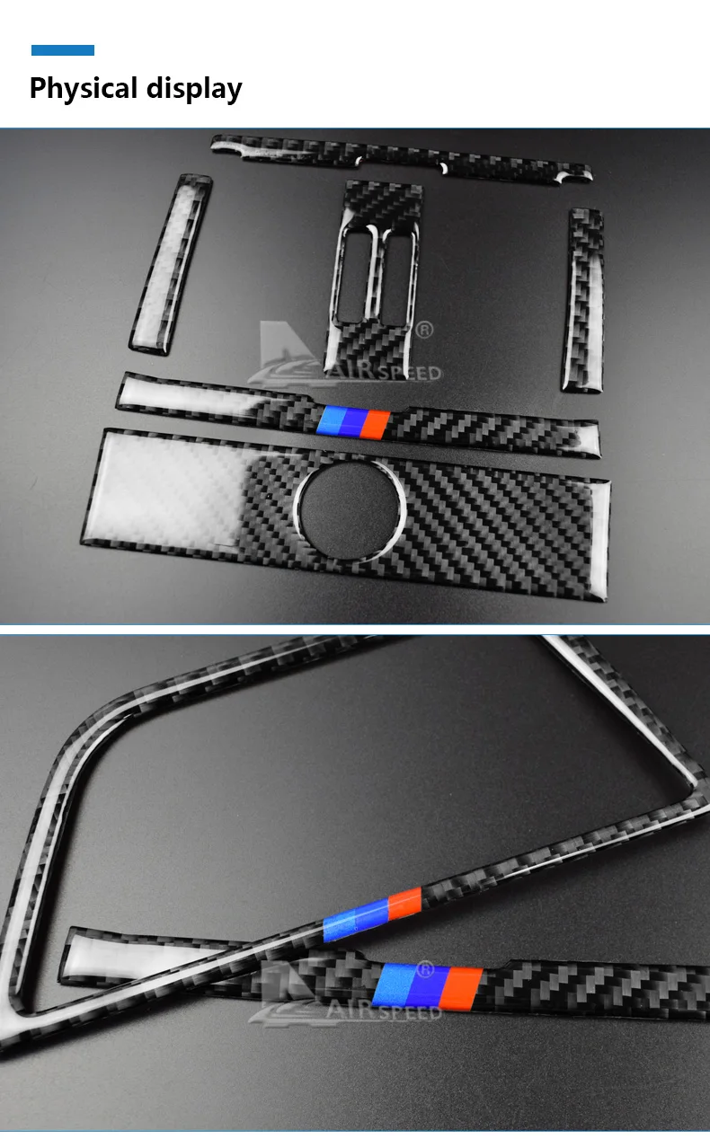 Carbon Fiber Car Center Console Air Outlet Frame Air Conditioning Vent Trim Sticker Styling for BMW F30 F34 Accessories (4)