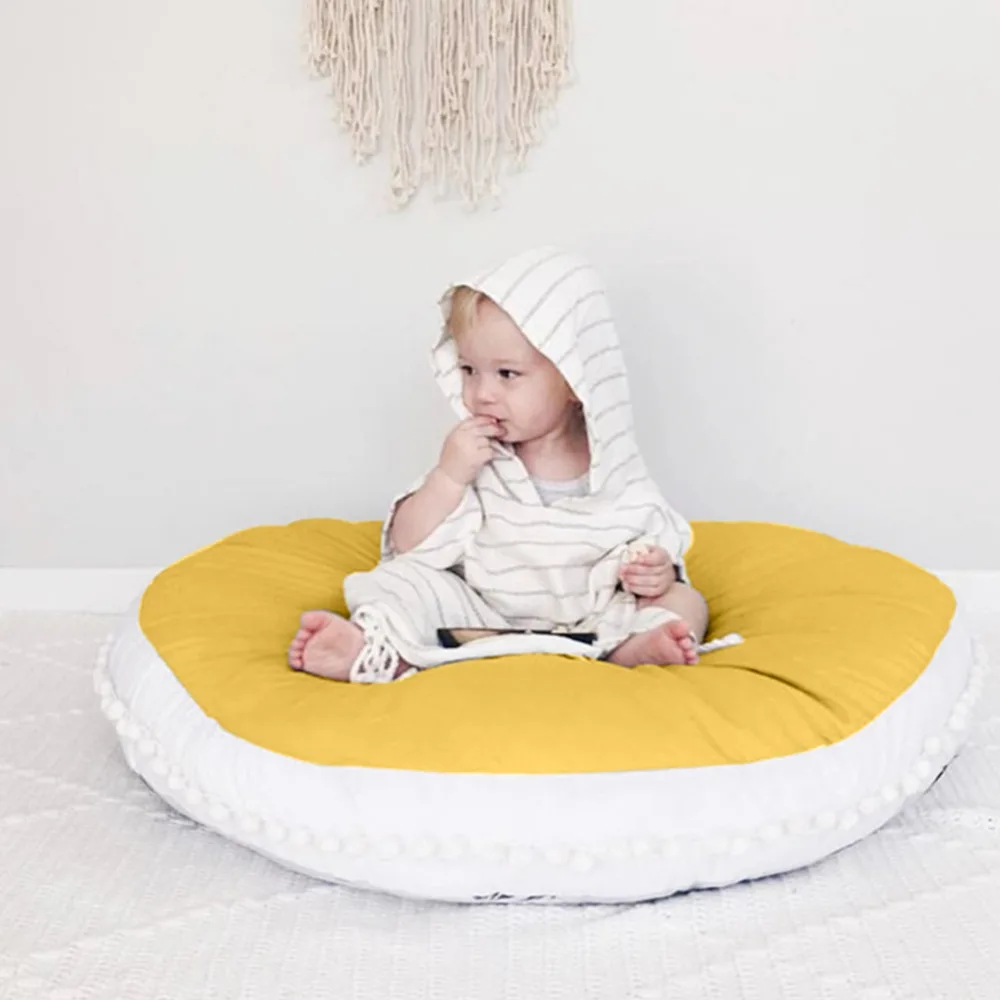 Newborn Baby Play Mat Pure Cotton Woolen Ball Fabric Thickened Children