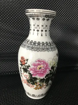 

Chinese Ceramic Pastel Vase Peony pattern Countertop vase