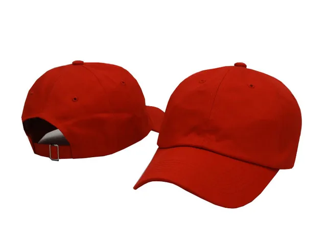 red plain hat