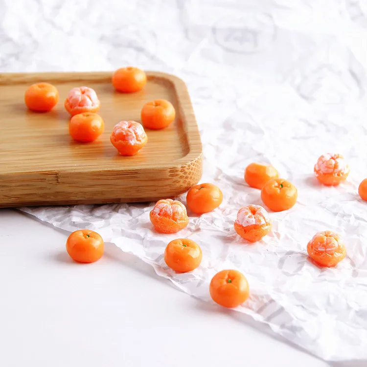 

10Pcs Mini Miniature 3D Orange Resin Cabochon Kawaii Artificial Fruit Cabochons Accessories DIY Handmade Stud Earring Material