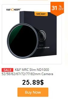 K& F концепция ND1000 ND фильтр 10 стоп Nano-X MRC нейтральная плотность 52 мм 58 мм 62 мм 67 мм 72 мм 77 мм 82 мм фильтр для объектива камеры