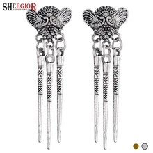 SHEEGIOR Винтаж слон серьги стержня для Для женщин Bts Аксессуары Ретро Серебро длинные заклепки Малый серьги Модные украшения подарок