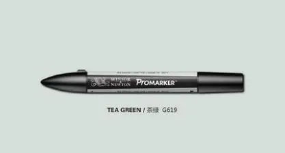 Winsor& Newton ProMarker двойной наконечник графический маркер ручка зеленые цвета кисти ручки - Цвет: tea green