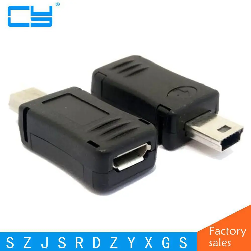 

Portable and Stylish Black Color Micro USB Female to Mini USB Male Adapter Converter Convenient to use