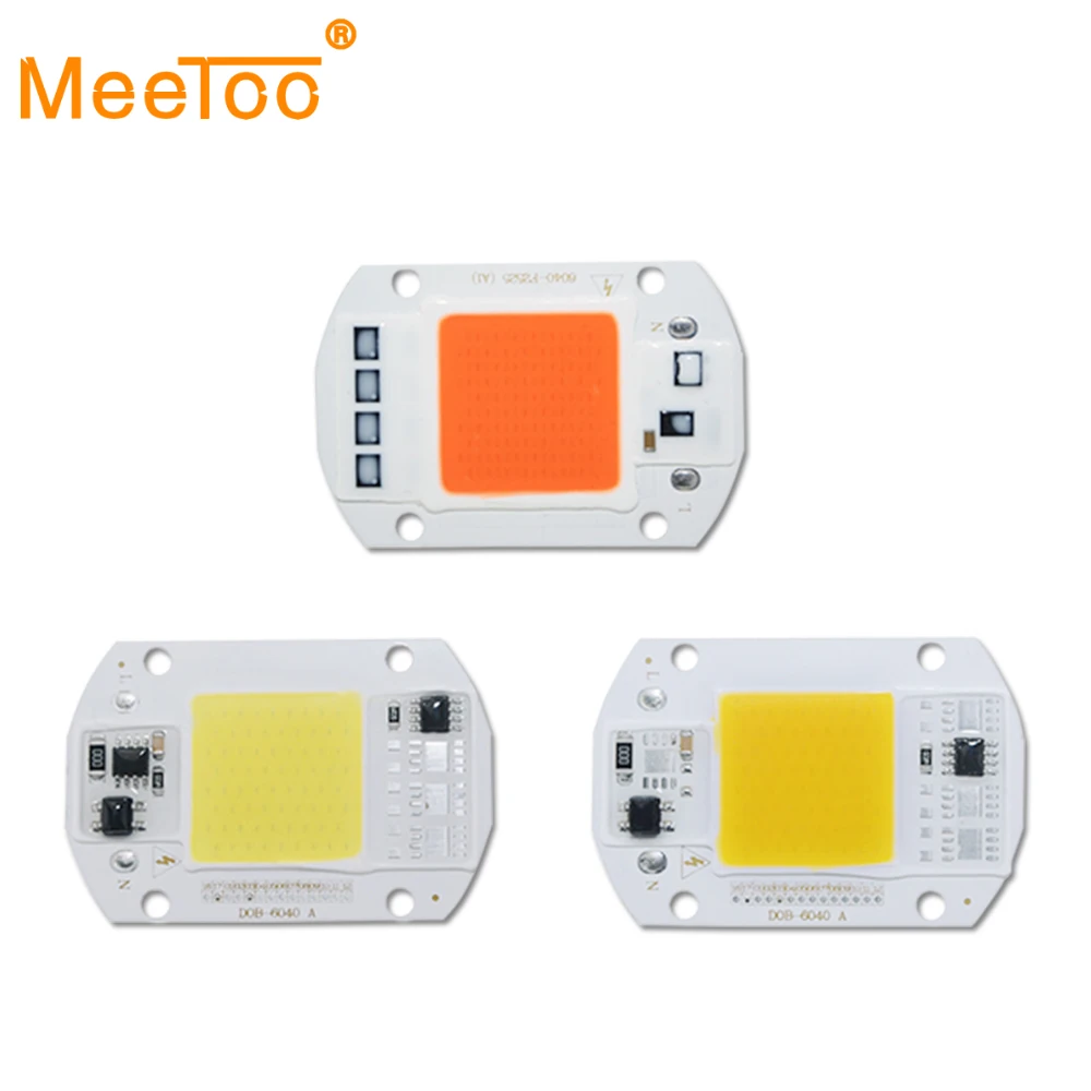 

High Power LED COB Chip Diode Lamp 20W 30W 50W 220V 110V Power Supply DIY Full Spectrum LED Grow Light Spotlight Bulb Floodlight