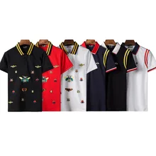 Мужская Новая летняя рубашка поло, Мужская рубашка поло высшего качества из хлопка, Мужская рубашка поло с коротким рукавом и вышивкой, Мужская брендовая одежда