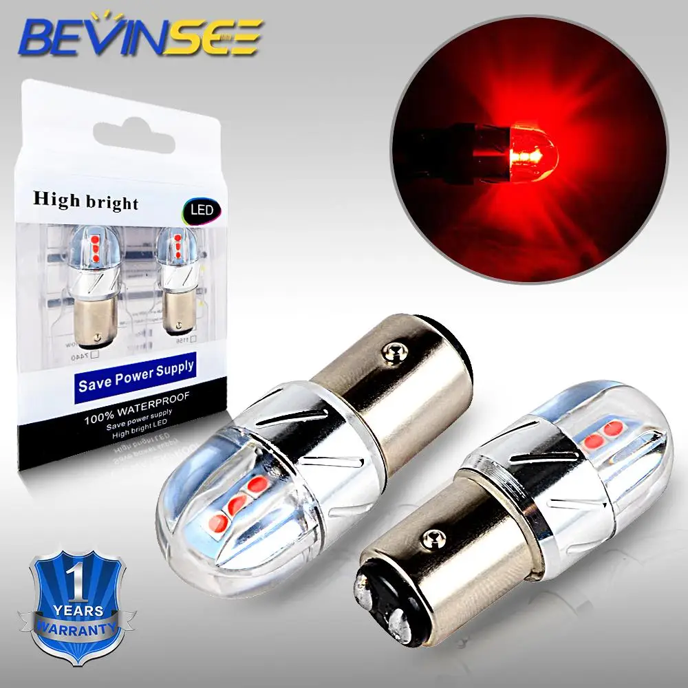 

BEVINSEE 2pcs Bulbs 1157 Car Turn Signal Light DC 9-24V For Chevrolet Caprice 1991 1992 1993 1994 1995 1996 Red LED Light